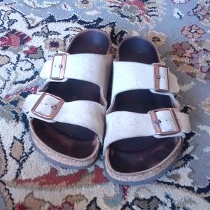 USED Birkenstock Arizona 37 Regular/Wide Taupe